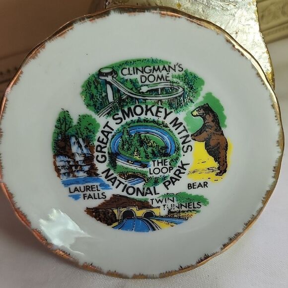 Vintage Great Smokey Mountains National Park Souvenir Mini Plate - Picture 2 of 4